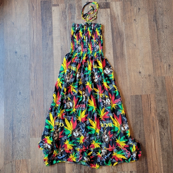 karan Dresses & Skirts - Vintage Karan Black Red Yellow Green Bob Marley Strapless Dress Or Skirt